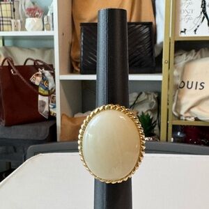 Gold and Cream Statement Ring